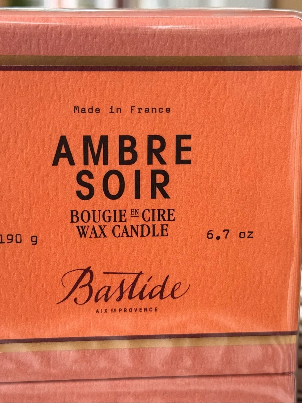 Anthropologie Bastide Ambre Soir Luxury Candle 6.7 oz -Made in France - New